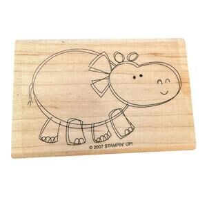 Stampin Up! 2007 Smiling Sketch Hippo Rubber Stamp